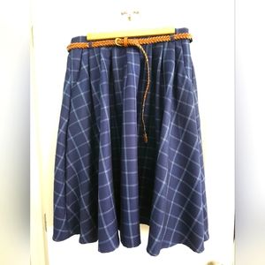 Modcloth Blue Plaid Skirt, L